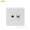 1Gang RJ45 LAN 1Gang TV Socket Outlets